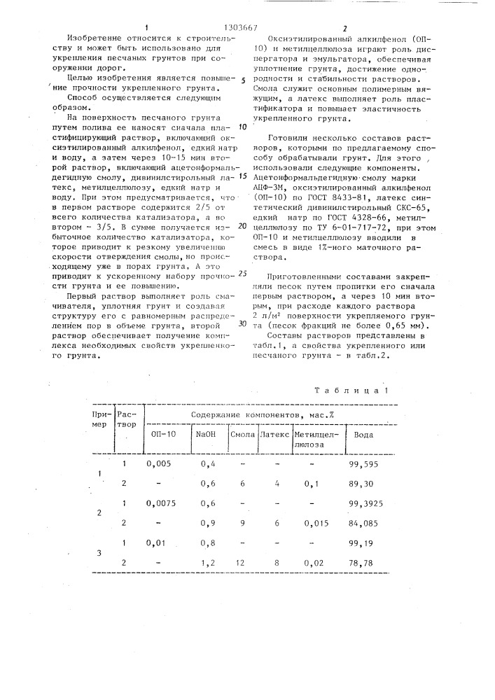 Способ укрепления грунта (патент 1303667)