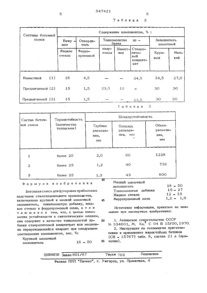 Бетонная смесь (патент 547421)