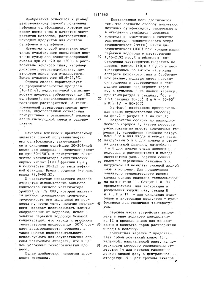 Способ получения нефтяных сульфоксидов (патент 1214660)