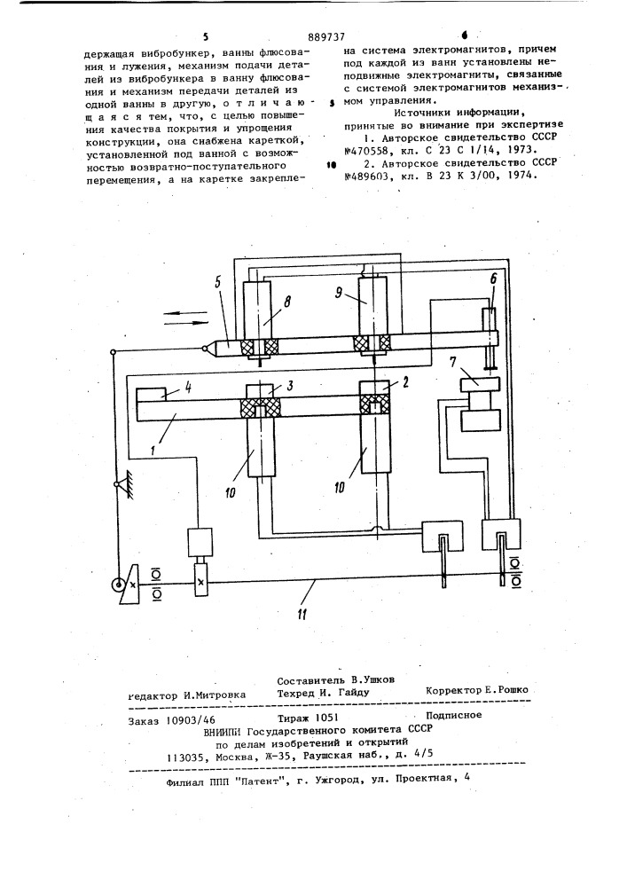 Установка для горячего лужения плоских ферромагнитных деталей (патент 889737)