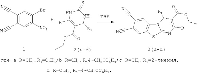 Способ получения замещенных 7,8-дицианопиримидо[2,1-b][1,3]бензотиазолов (патент 2508292)