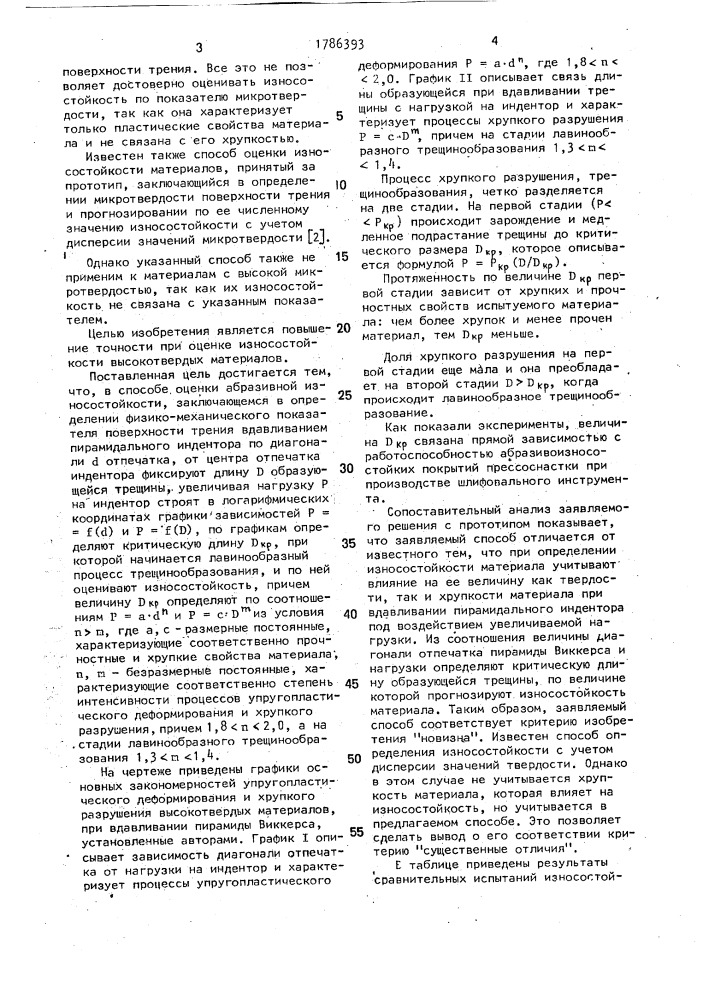 Способ оценки абразивной износостойкости материалов (патент 1786393)