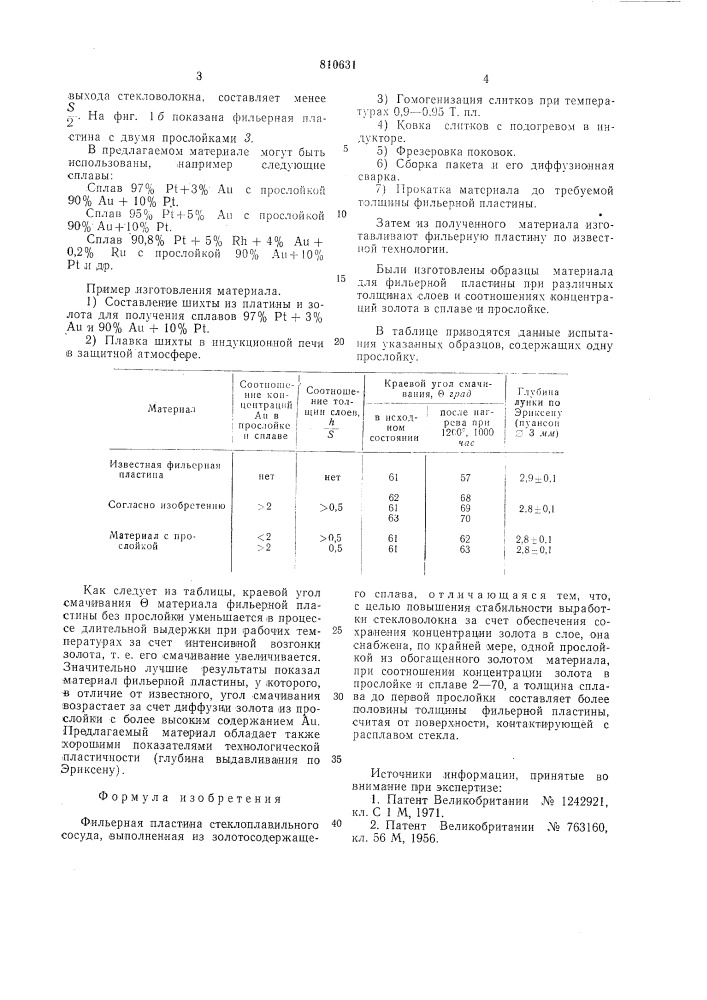 Фильерная пластина стеклопла-вильного сосуда (патент 810631)