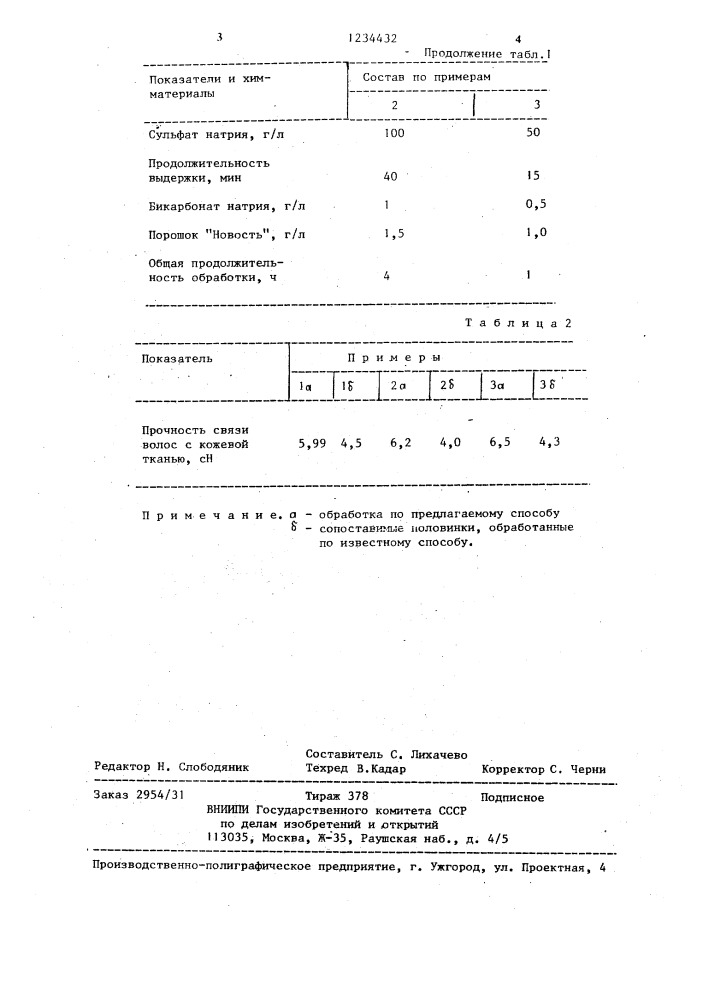 Способ выделки меховых овчин с теклостью волосяного покрова (патент 1234432)