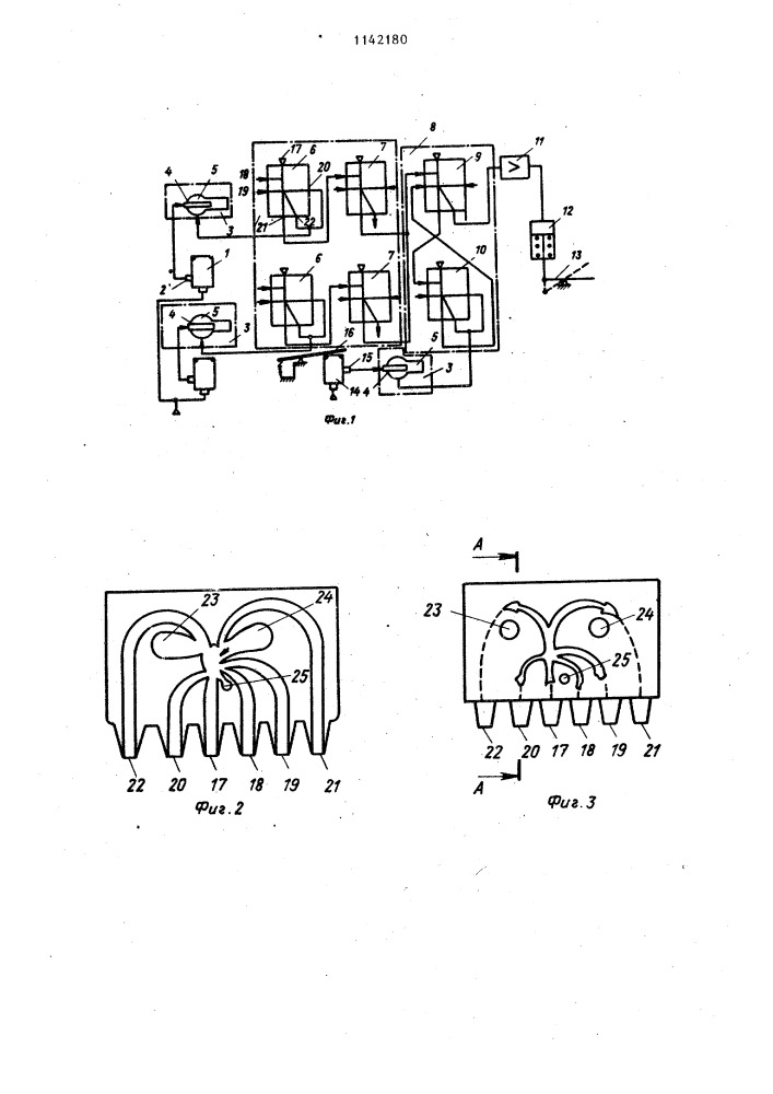 Блок управления руслом устройства для разделения материалов по свойствам поверхности (патент 1142180)