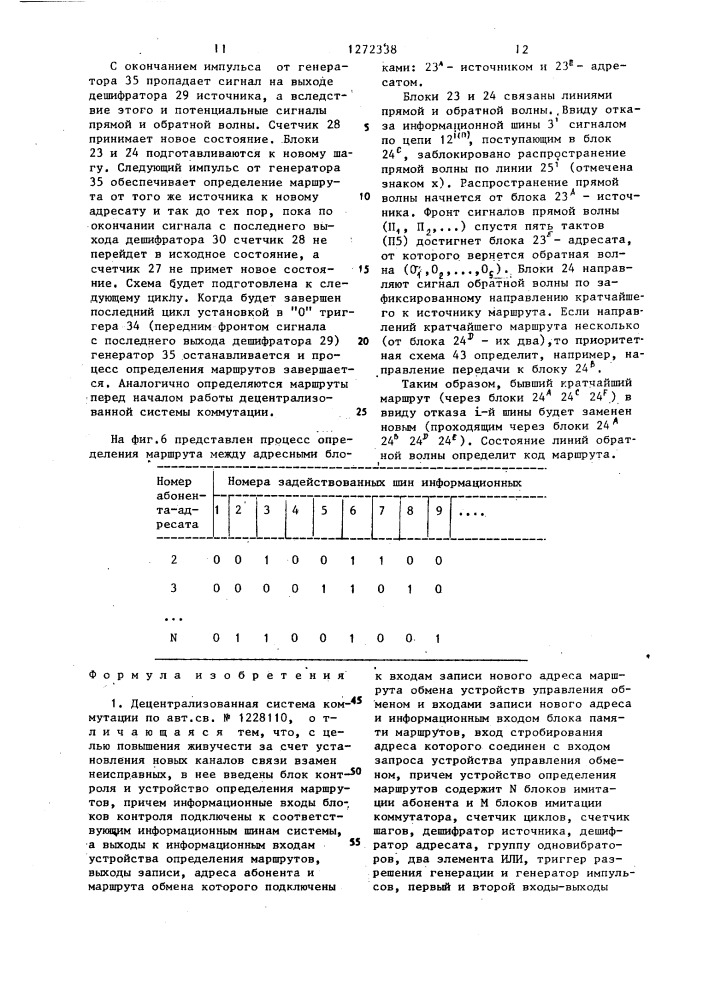 Децентрализованная система коммутации (патент 1272338)