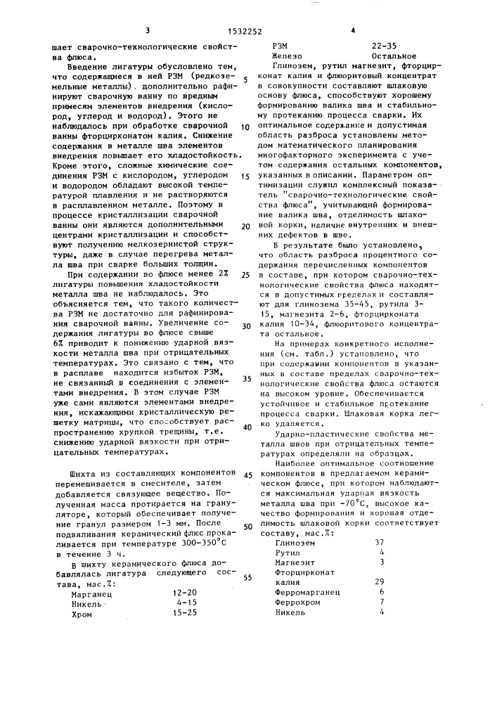 Керамический флюс для сварки низколегированных сталей (патент 1532252)