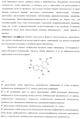 Замещенные 2-(5-гидрокси-2-метил-1н-индол-3-ил)уксусные кислоты и их эфиры, противовирусное активное начало, фармацевтическая композиция, лекарственное средство, способ лечения вирусных заболеваний (патент 2397975)