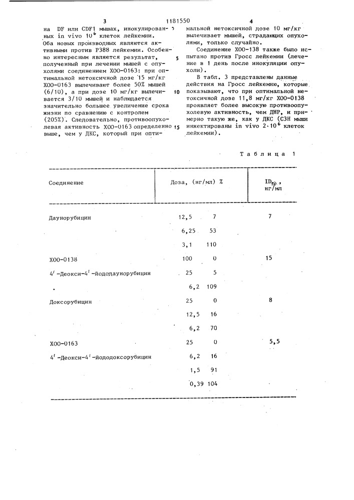 Способ получения 4-йодпроизводных антрациклингликозидов (патент 1181550)