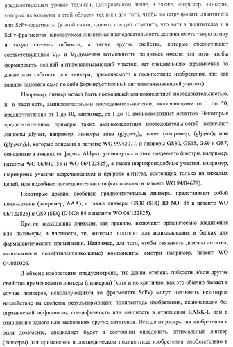 Аминокислотные последовательности, направленные на rank-l, и полипептиды, включающие их, для лечения заболеваний и нарушений костей (патент 2481355)