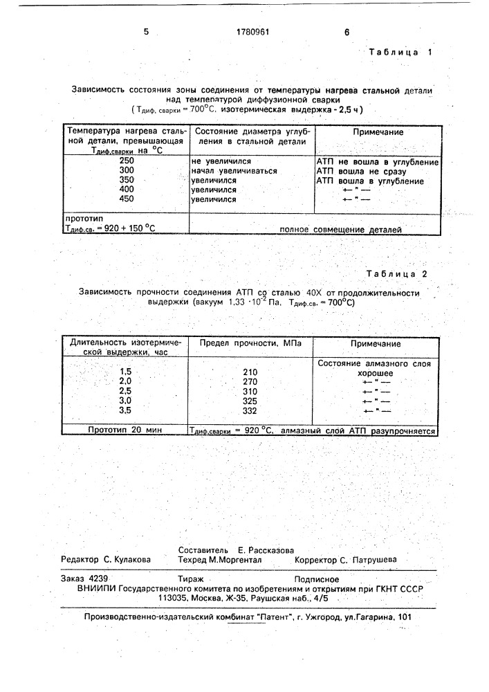 Способ диффузионной сварки деталей из разнородных материалов (патент 1780961)