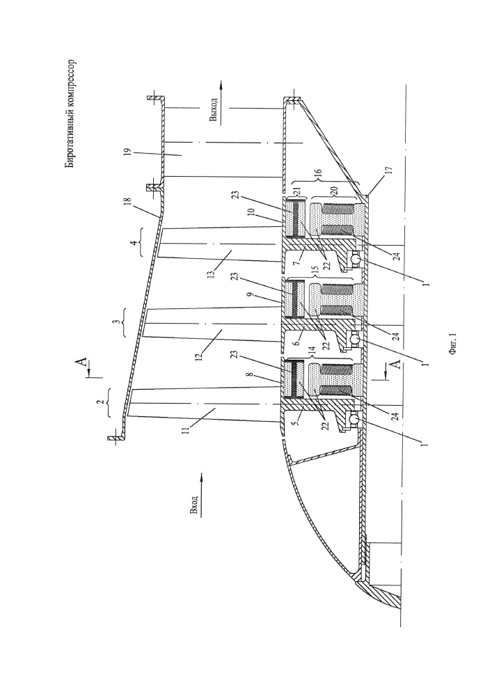 Биротативный компрессор (патент 2614421)
