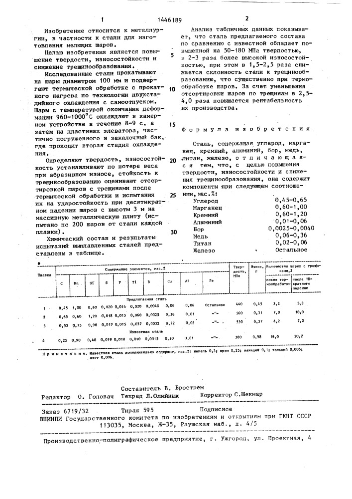 Сталь (патент 1446189)