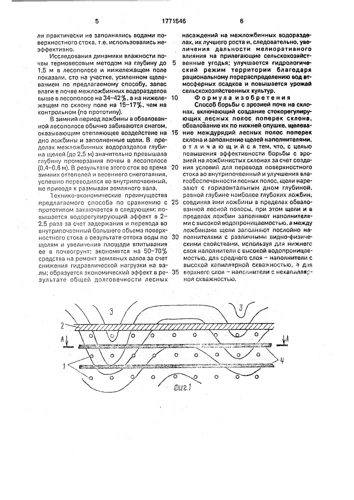 Способ борьбы с эрозией почв на склонах (патент 1771546)