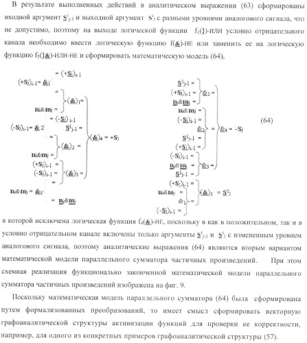 Функциональная структура параллельного позиционно-знакового сумматора f(+/-) для комбинационного умножителя, в котором выходные аргументы частичных произведений представлены в формате двоичной системы счисления f(2n) (варианты) (патент 2380740)