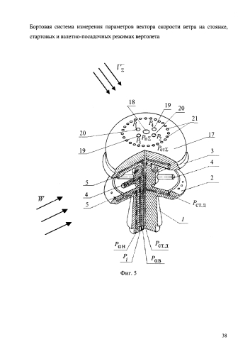 Бортовая система измерения параметров вектора скорости ветра на стоянке, стартовых и взлетно-посадочных режимах вертолета (патент 2592705)