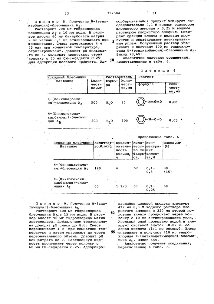 Способ получения -замещенных произ-водных блеомицина (патент 797584)