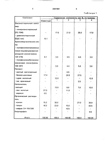 Состав для покрытия (патент 2001081)