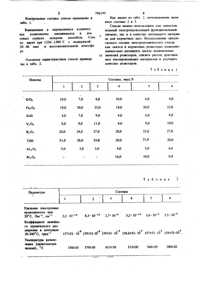 Электротехническое стекло (патент 796195)