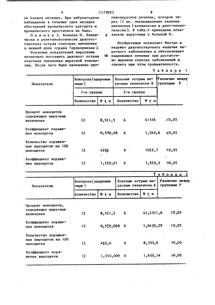 Способ определения вирусной этиологии заболевания (патент 1173993)