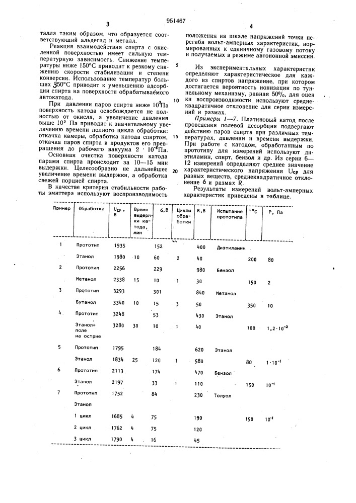 Способ обработки автокатодов (патент 951467)