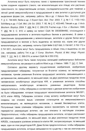 Антитела, связывающиеся с рецепторами kir2dl1,-2,-3 и не связывающиеся с рецептором kir2ds4, и их терапевтическое применение (патент 2410396)