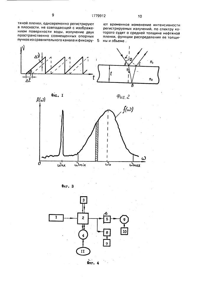 Бесконтактный способ измерения толщины нефтяной пленки на поверхности воды (патент 1779912)