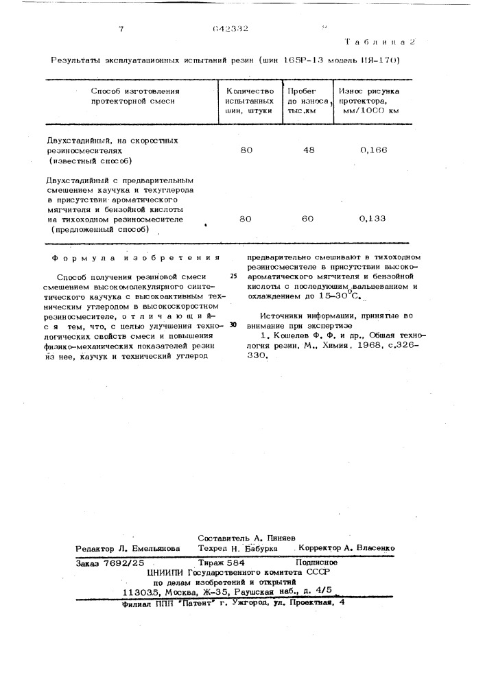 Способ получения резиновой смеси (патент 642332)