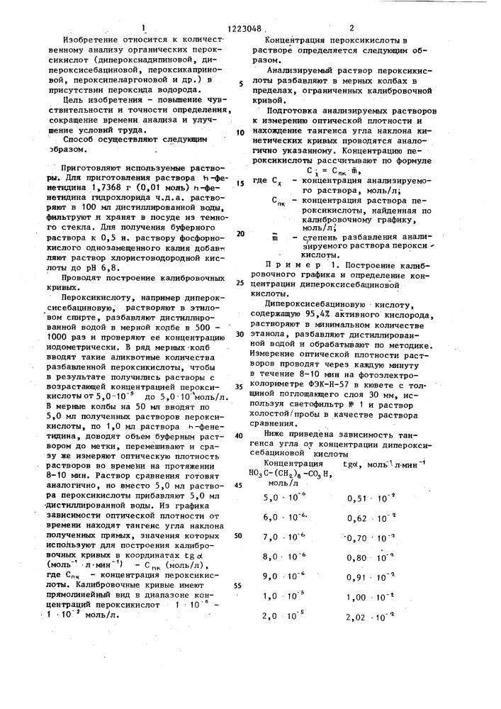 Способ определения органических пероксикислот в присутствии пероксида водорода (патент 1223048)