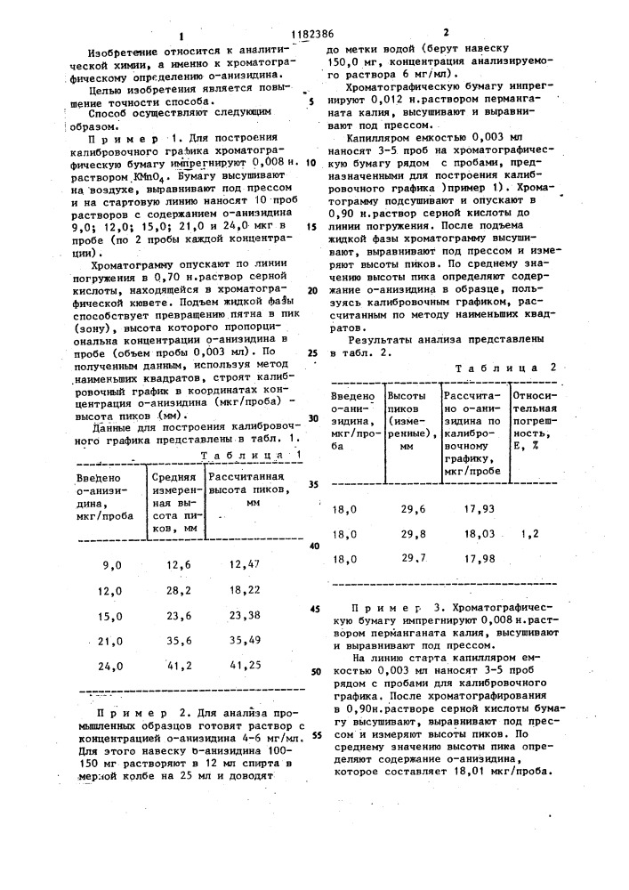 Способ количественного определения @ -анизидина (патент 1182386)