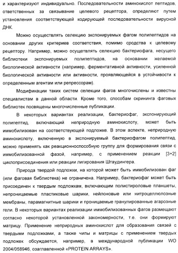 Селективная посттрансляционная модификация экспонируемых фагами полипептидов (патент 2459866)