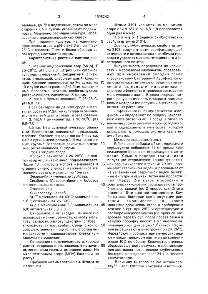 Штамм клубеньковых бактерий вrаdyrнizовiuм sp. (glycyrriza) для производства бактериального удобрения под солодку голую (патент 1698242)