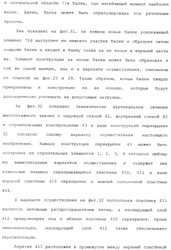 Строительная конструкция, элемент и балка для строительной конструкции, способ нагревания или охлаждения здания (патент 2337216)