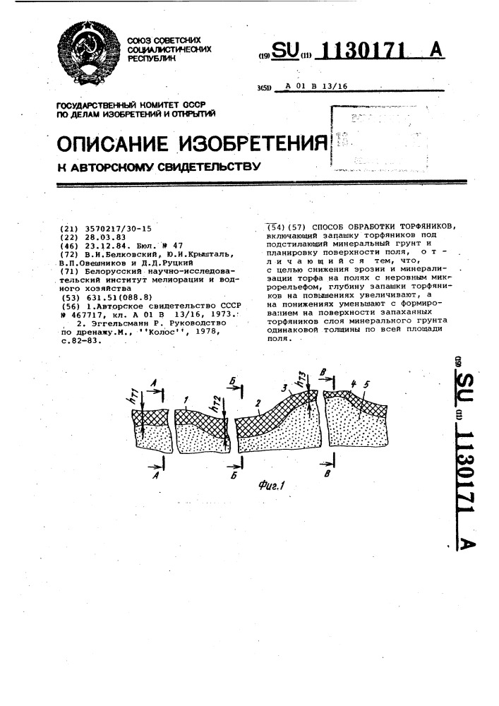 Способ обработки торфяников (патент 1130171)