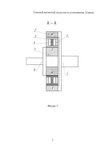 Соосный магнитный редуктор-мультипликатор узякова (патент 2579443)