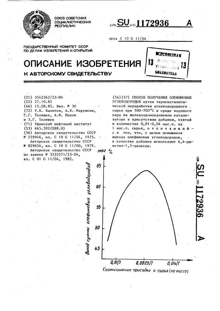 Способ получения олефиновых углеводородов (патент 1172936)