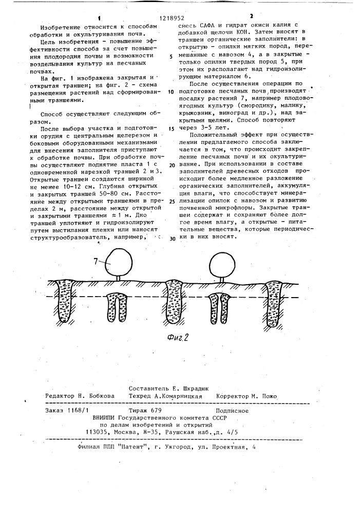 Способ подготовки почвы под посадку плодово-ягодных культур (патент 1218952)