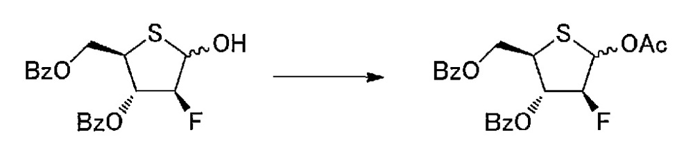 Синтетическое промежуточное соединение 1-(2-дезокси-2-фтор-4-тио-β-d-арабинофуранозил)цитозина, синтетическое промежуточное соединение тионуклеозида и способ их получения (патент 2633355)
