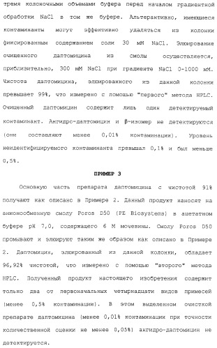 Способ очистки липопептида (варианты), антибиотическая композиция на основе очищенного липопептида (варианты) (патент 2311460)