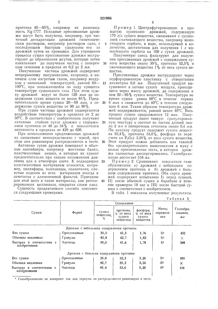 Способ производства сухих хлебопекарных дрожжей (патент 321996)