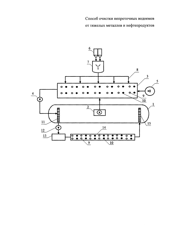 Способ очистки непроточных водоёмов от тяжелых металлов и нефтепродуктов (патент 2630552)