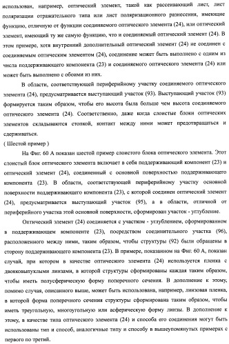 Слоистый блок оптического элемента и способ его изготовления, подсветка и жидкокристаллическое устройство отображения (патент 2421658)