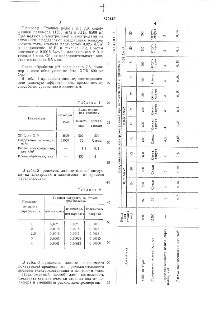 Способ очистки сточных вод от полимеров (патент 572440)