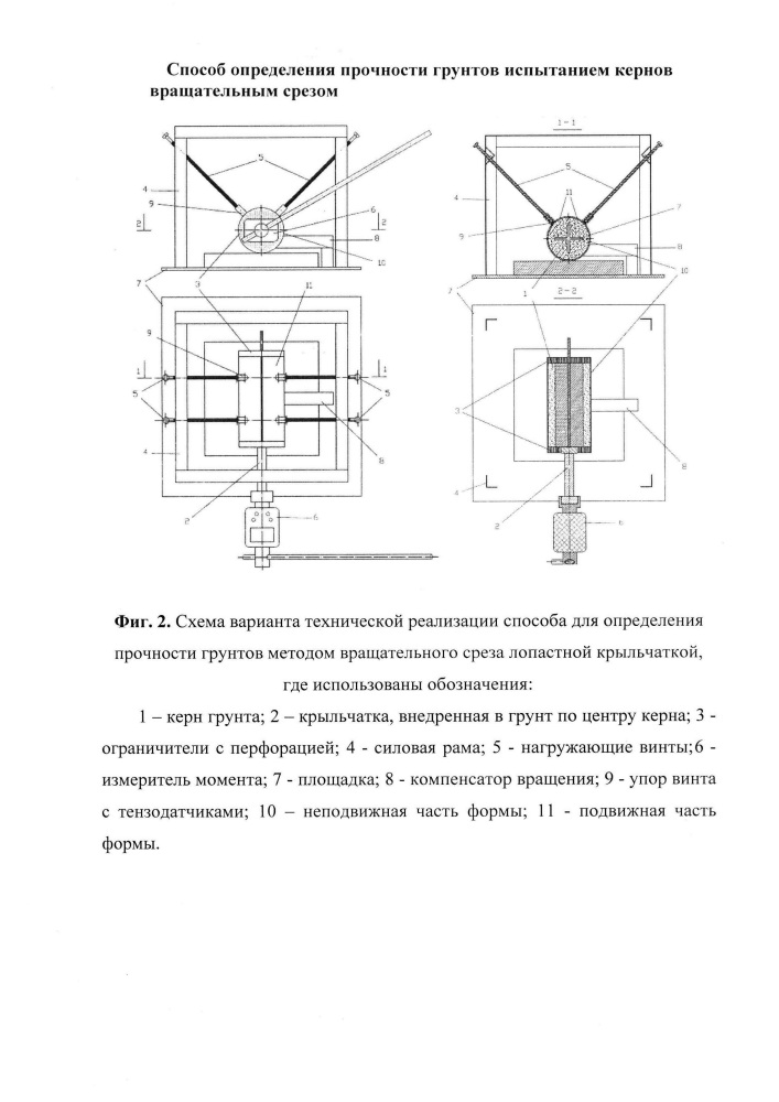Способ определения прочности грунтов испытанием кернов вращательным срезом (патент 2636512)