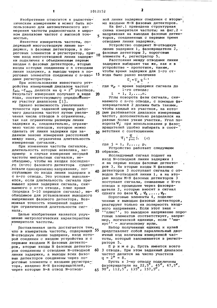Измеритель частоты (патент 1012152)