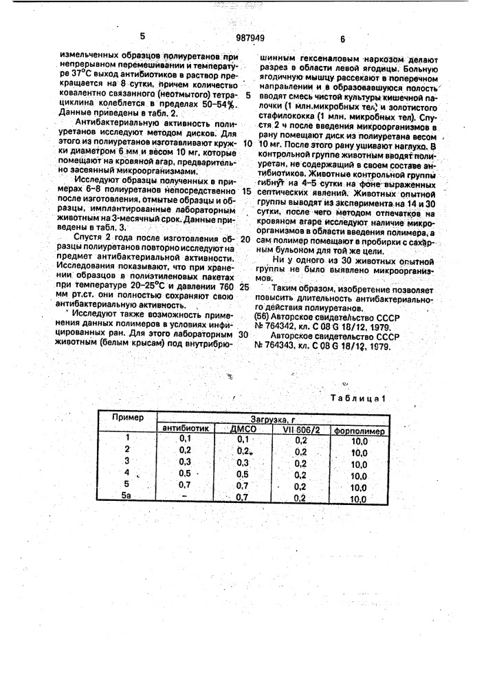 Способ получения полиуретанов с антибактериальными свойствами (патент 987949)