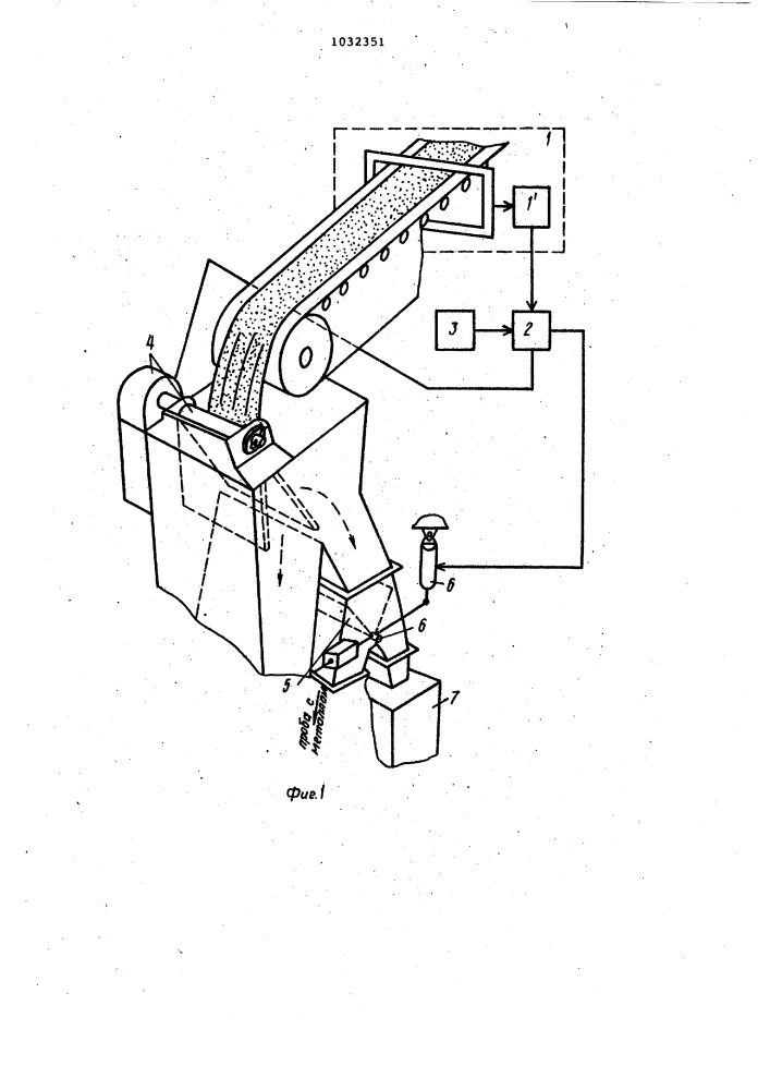 Устройство для управления процессом опробования рудопотоков (патент 1032351)
