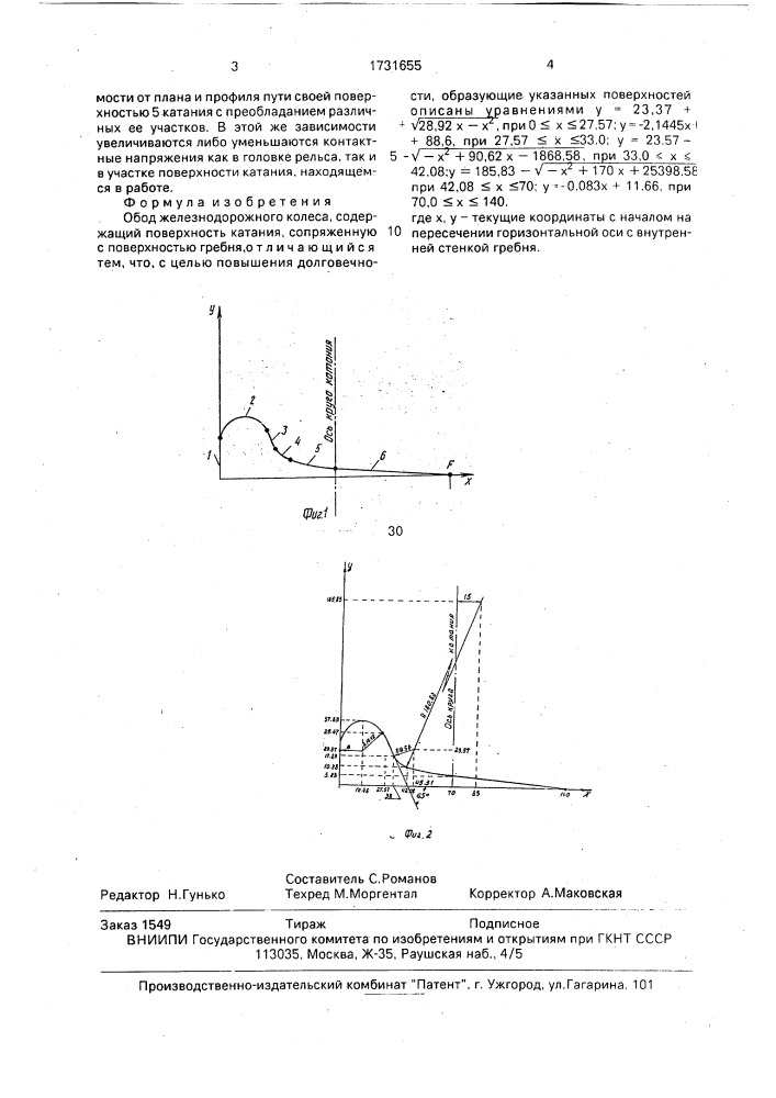 Обод железнодорожного колеса (патент 1731655)