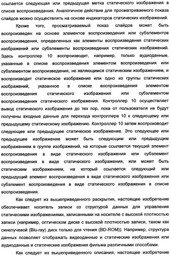 Носитель записи со структурой данных для управления воспроизведением записанных на нем показов слайдов и способы и устройства записи и воспроизведения (патент 2335810)