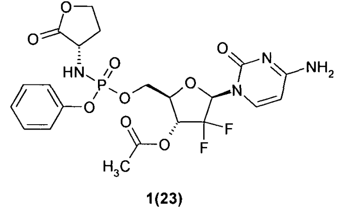 Замещенные (2r,3r,5r)-3-гидрокси-(5-пиримидин-1-ил)тетрагидрофуран-2-илметил арил фосфорамидаты (патент 2553996)